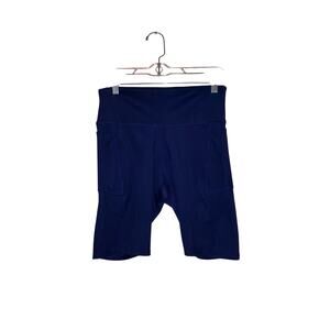 Adrianne Vittadini Blue Workout Bike Shorts With Pockets Size Medium